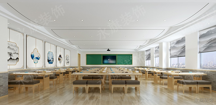 郑州学校书法教室设计赋予空间生命力
