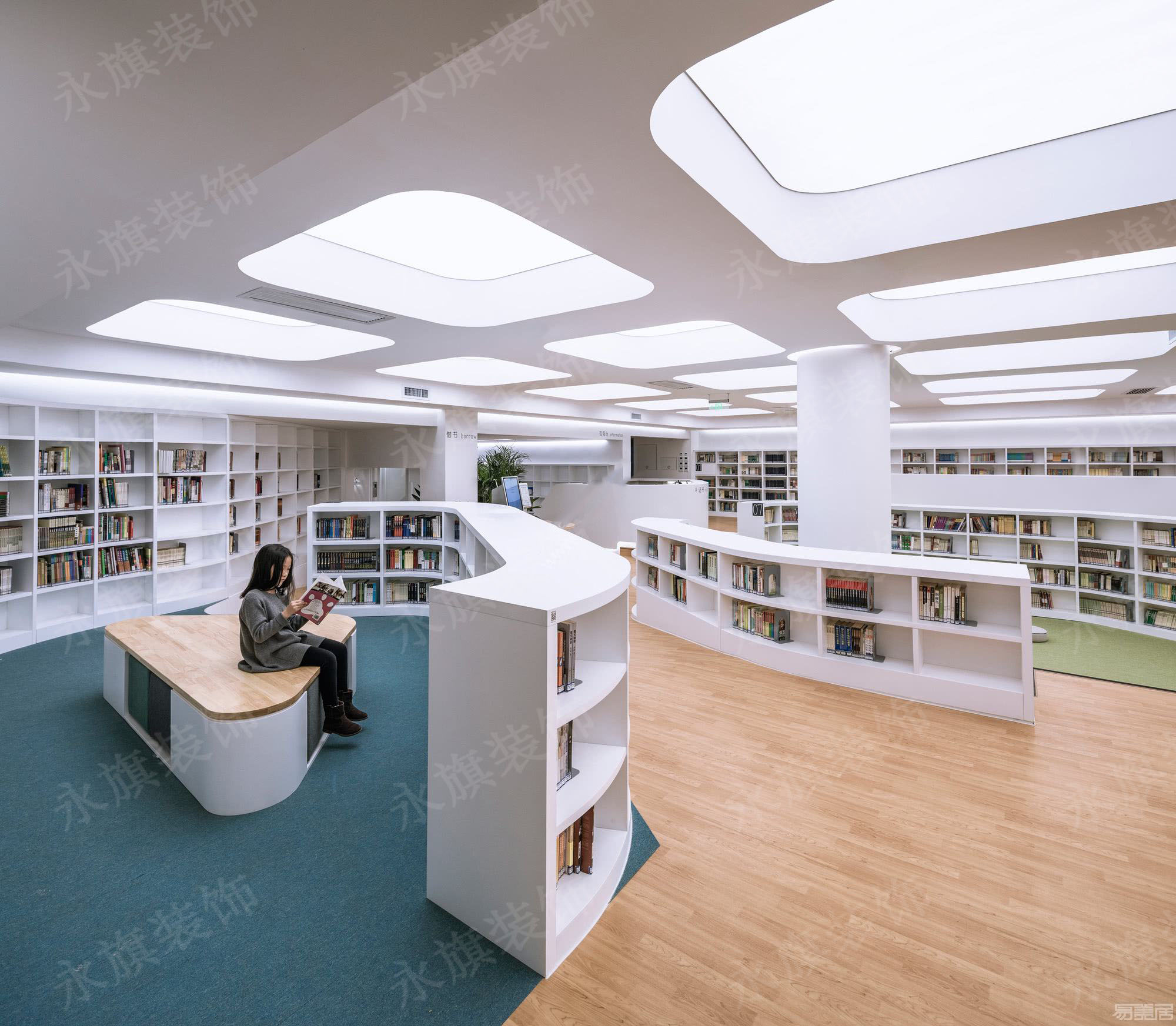 郑州校园图书室设计效果图