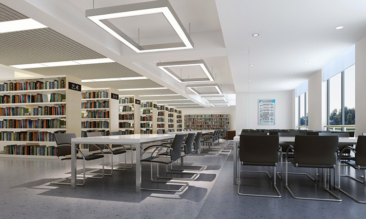 郑州校园功能室建设-图书阅览室设计效果图